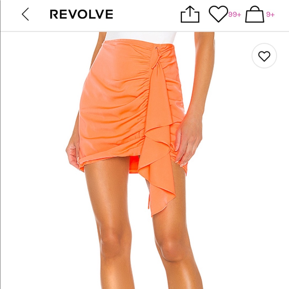 NWT Superdown Brianna Drape Coral Skirt in XXS